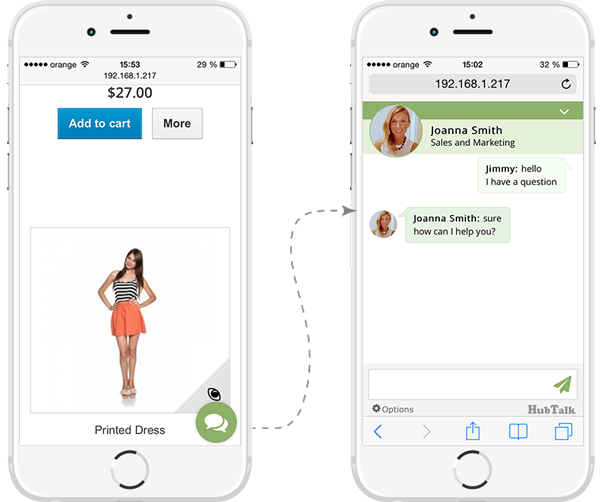 HubTalk Mobile Chat widget
